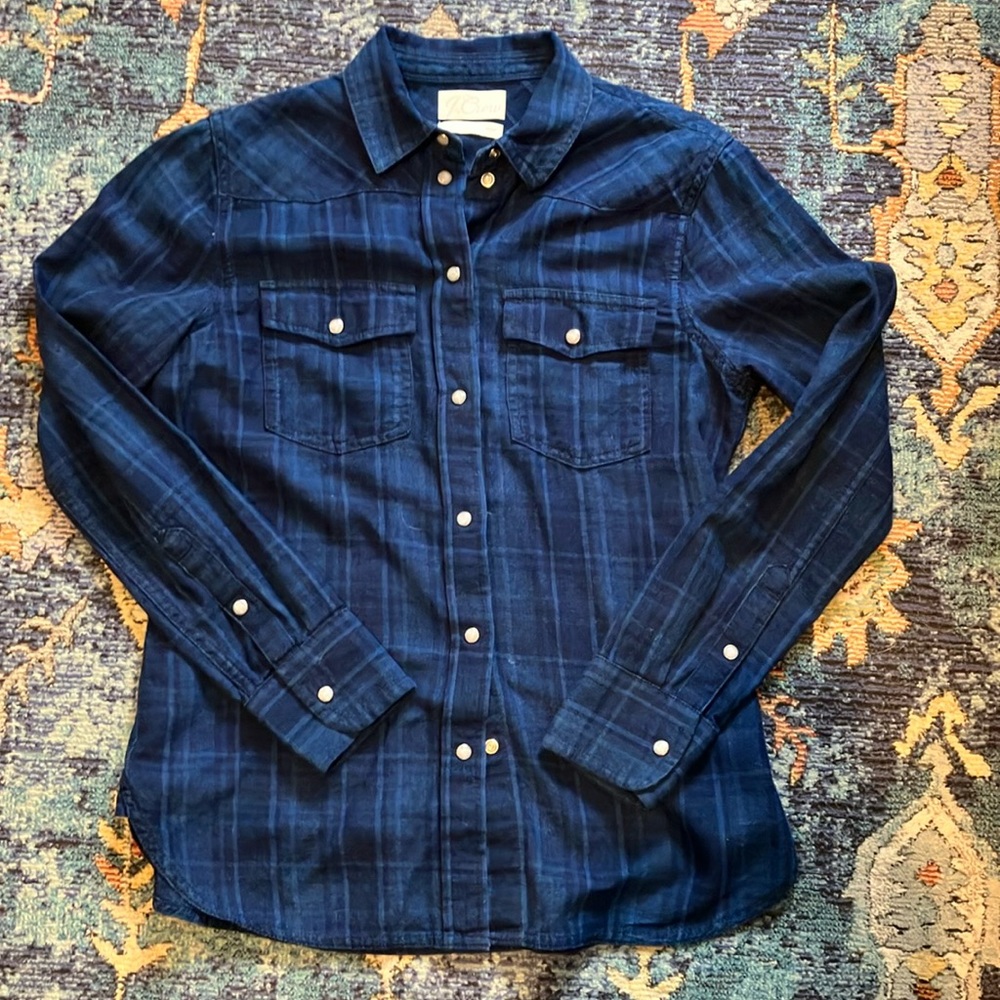 J Crew Flannel Snap Front Shirt